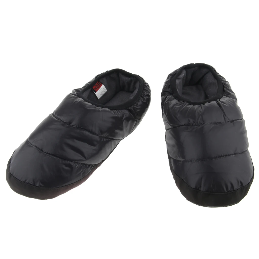 Тапочки унисекс на утином пуху зимние теплые Нескользящие домашние ботинки