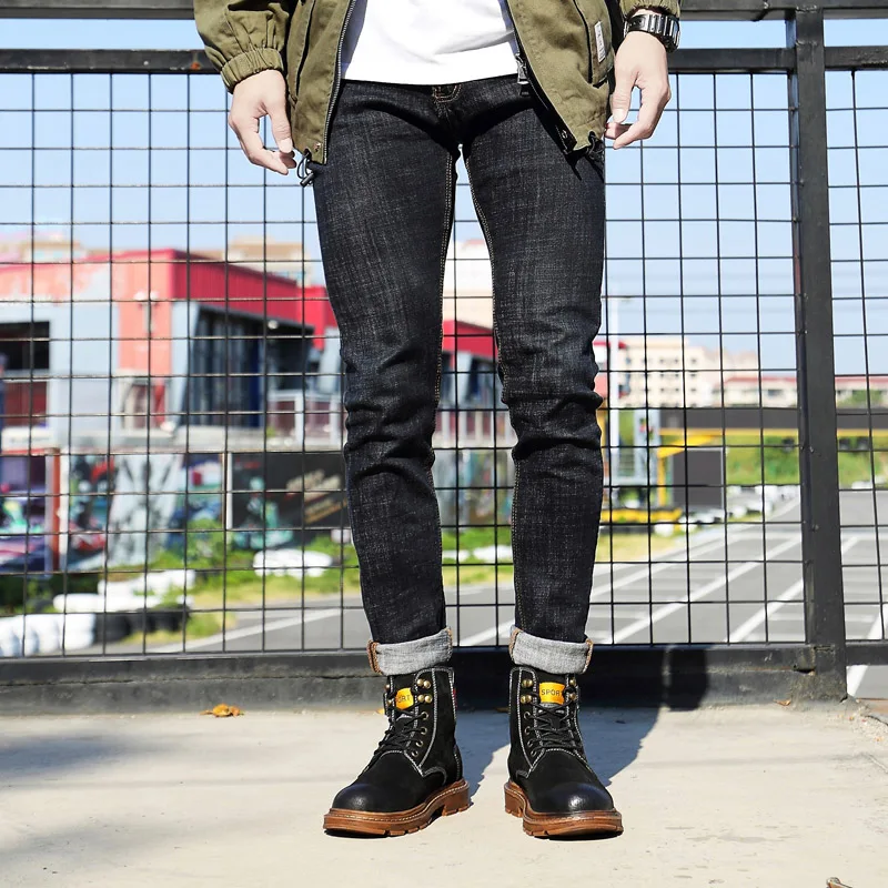 Ботинки мужские из натуральной кожи винтажная Повседневная Уличная зимняя обувь