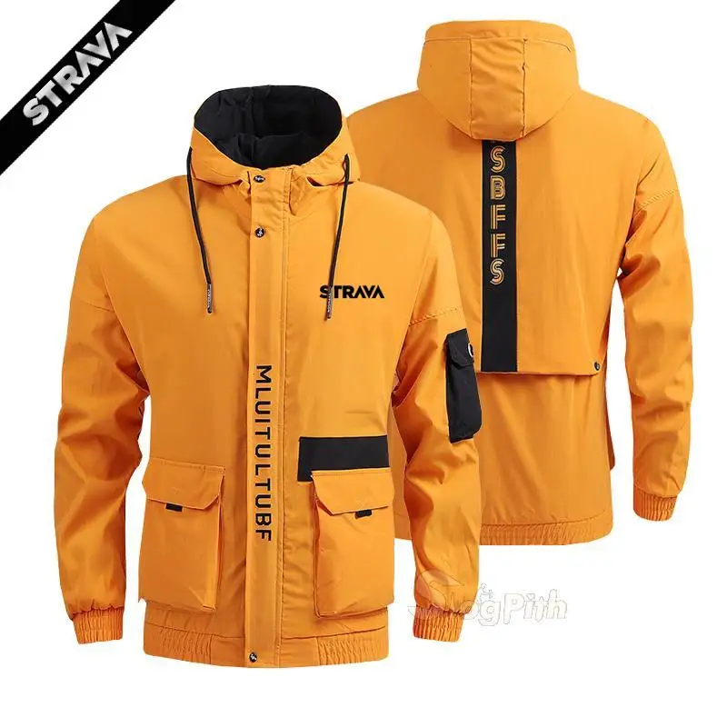 

Spring Cycling Jackets Strava Man Windbreaker Bicycle Clothing Pocket Biker Riding Clothes Hooded Windproof Ykywbike Outerwear