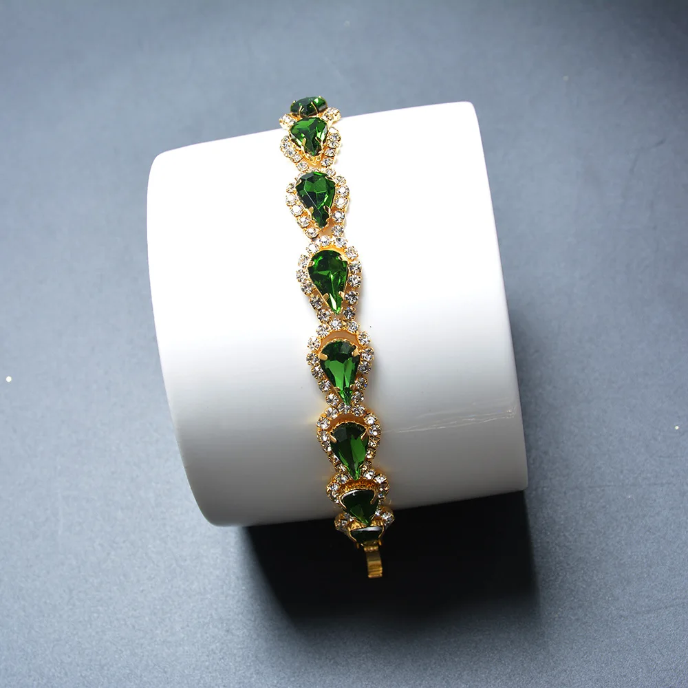 

Bohemia 925 Sterling Silver Bracelet for Women 14K Gold Color Jade Jewelry Bizuteria Girls Pulseira Feminina Blue Topaz Emarald