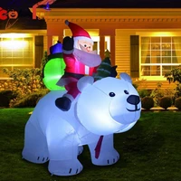 inflatable santa claus riding polar bear 2m christmas inflatable toy doll indoor outdoor garden xmas decoration