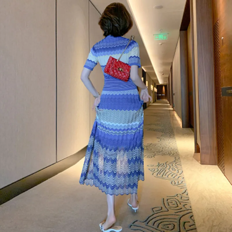 Женский костюм с длинной юбкой трикотажный кардиган V-образным вырезом и