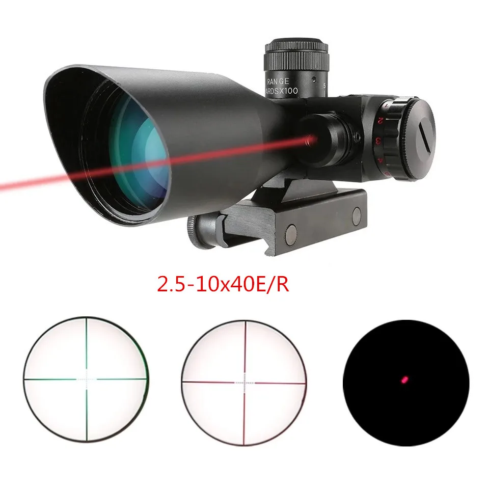 DA 2,5-10x40E охотничий прицел красный зеленый с подсветкой перекрестный рефлекторный прицел тактические прицелы Воздушный пистолет Электро Красный точка зрения