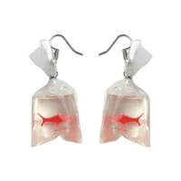delysia king funny cartoons goldfish water bags dangle earring charm resin earrings women fashion accessories jewelry gifts