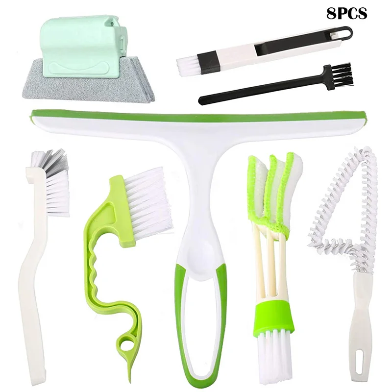 

8 шт ручные паз Gap инструменты для чистки 2-в-1 окна резиновый скребок для чистки двери трек щетка для очистки стекла подоконник щелевая уборо...