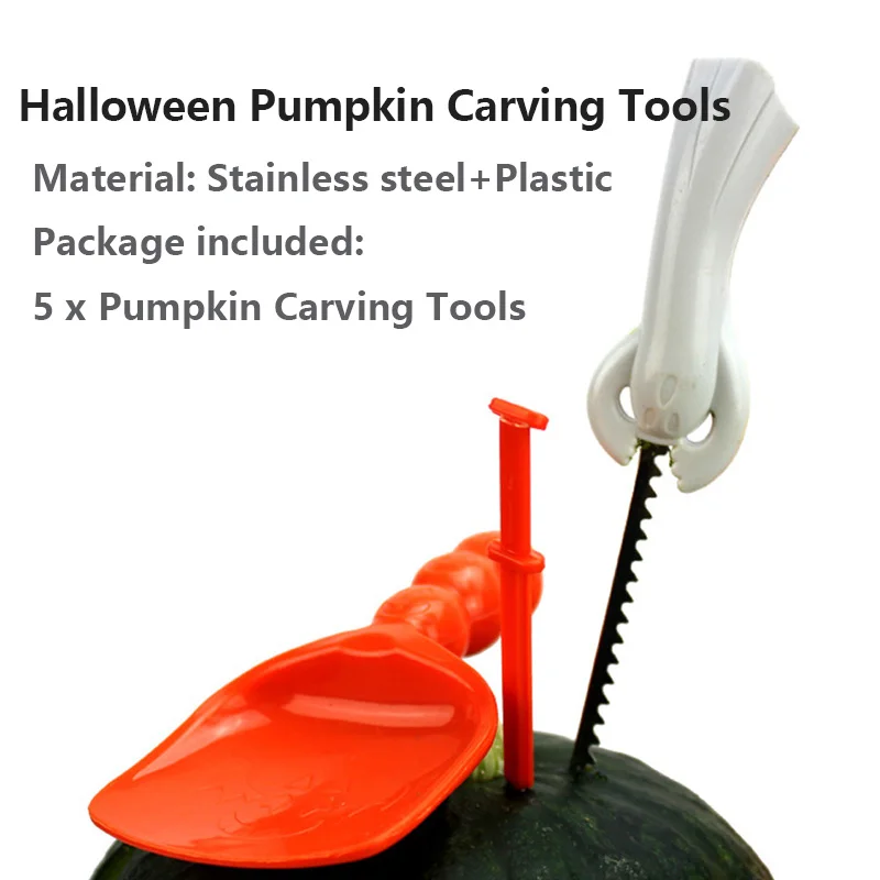 Набор инструментов для резьбы по тыкве 5 шт. детских фонариком игрушечных ножей