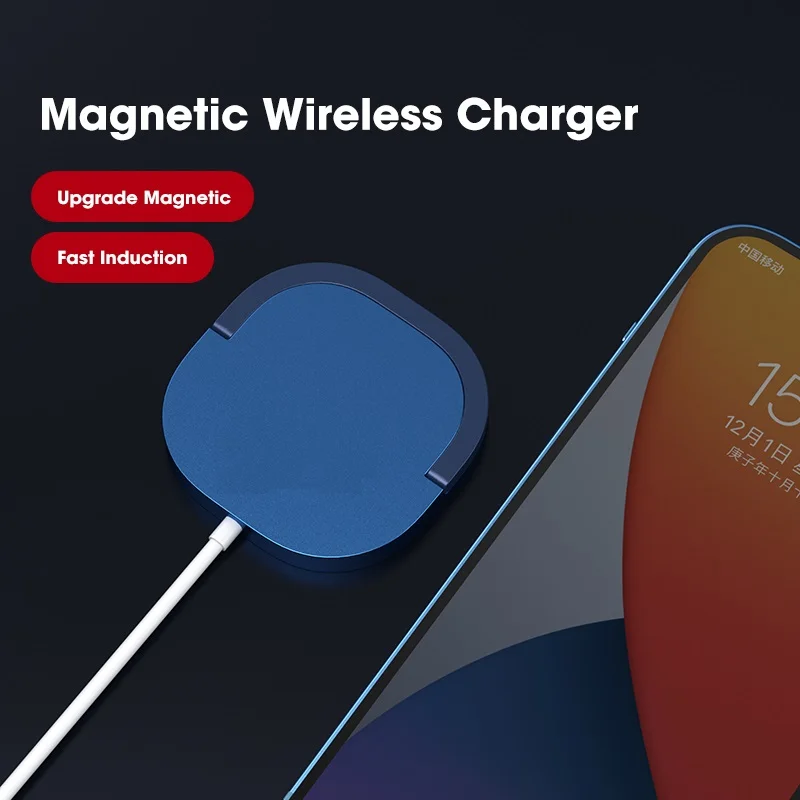 

Магнитное Беспроводное зарядное устройство 15 Вт для IPhone 12 Pro Max Mini QI, адаптер для Samsung USB C PD, магнитное зарядное устройство, кольцо-держатель