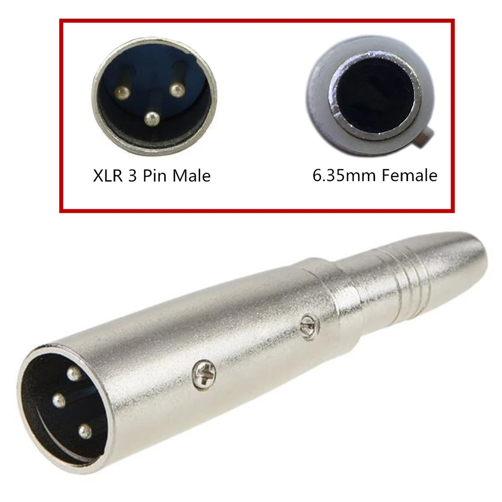 

XLR 3 контактный разъем для 1/4 "6,35 мм Женский разъем аудио адаптер