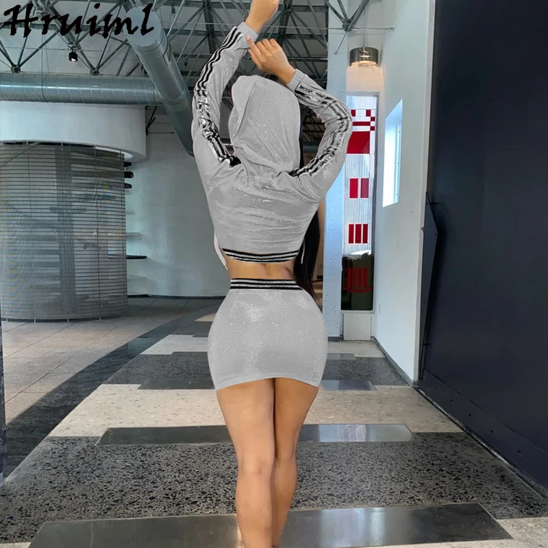 

2 Piece Set Women Skirt and Top Plus Size Sport Fashion Tracksuit Women Summer Elegant Hoodies Streetwear Skirt Set Letter Print