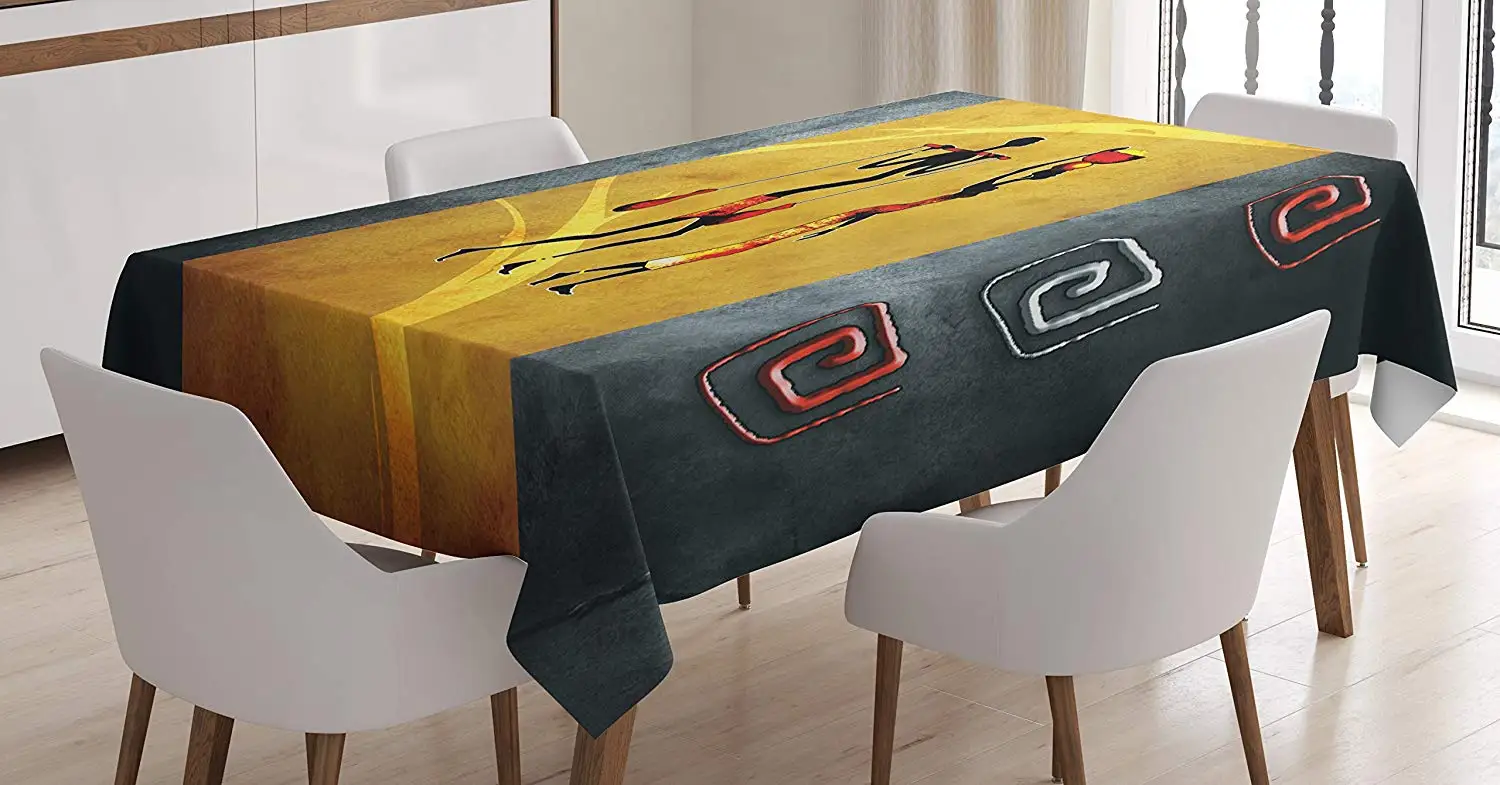 Скатерть африканские люди несущие некоторые местные элементы их головы Ретро