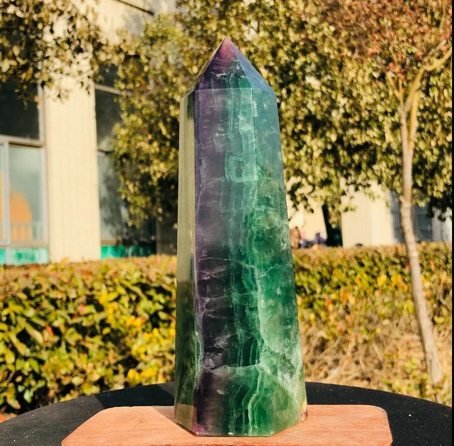 

Natural Fluorite Obelisk Quartz Crystal Healing Reiki Tower Point