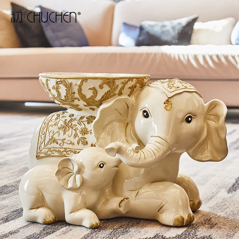 

Elephants Wear Shoes and Change Stools European Style Housewarming Gifts Crafts Home Decorations Elephant Stool Ornaments