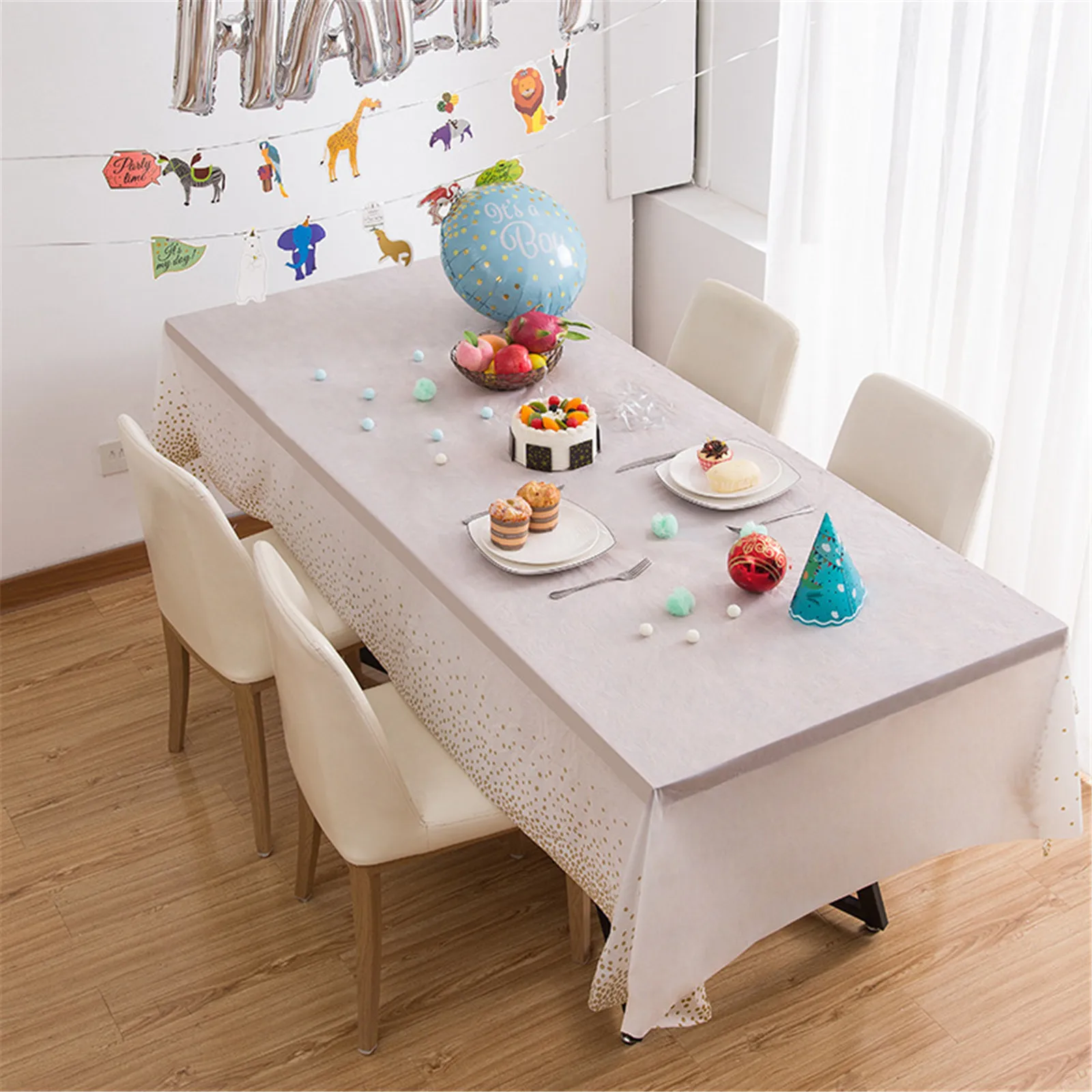 

Standard Disposable Plastic Party Tablecloth Dining Table Cover Cloth Rectangle for Parties Premium Disposable Table Covers