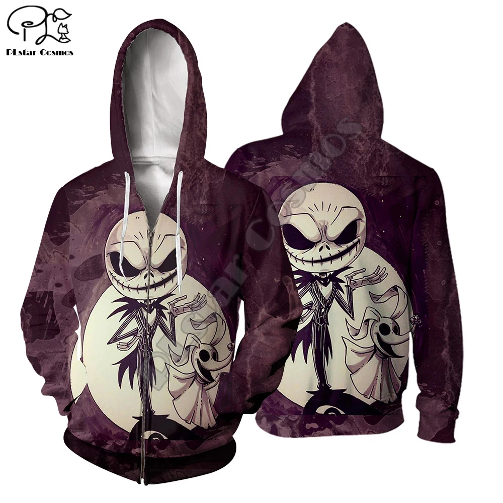 

PLstar Cosmos Halloween Nightmare before Christmas jack skellington Horror Funny Long Sleeve Women/Men 3DPrint Men's Hoodies A18