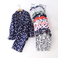 winter casual pajamas sets women 100 cotton korea cute cartoon long sleeve loose sleepwear women pyjamas mujer plus size