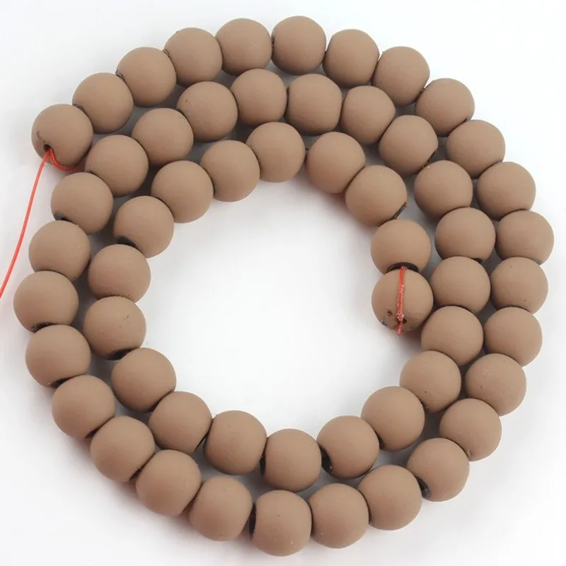 Бусины Из Гематита и натурального каучука матовые Коричневые круглые бусины