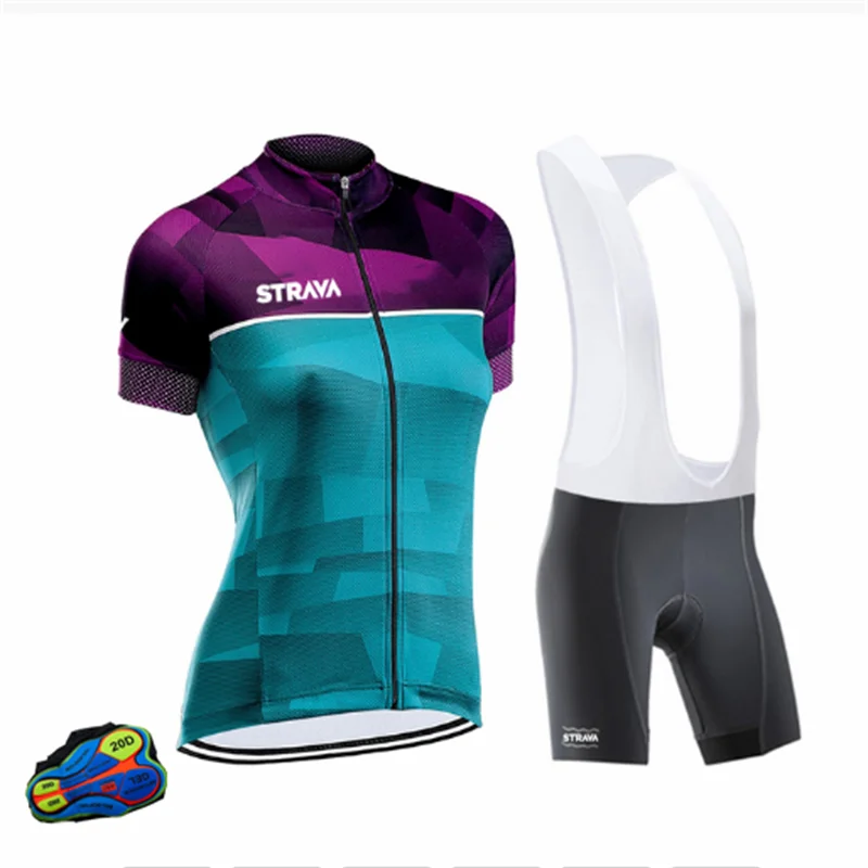 

Women Spring Summer 2021 New Casual Sweat Absorption And Moisture Removal New Short-Sleeved Cycling Bib Uniform Sets Suit