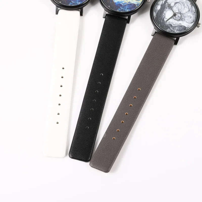 Мужские ультратонкие кварцевые часы с кожаным ремешком