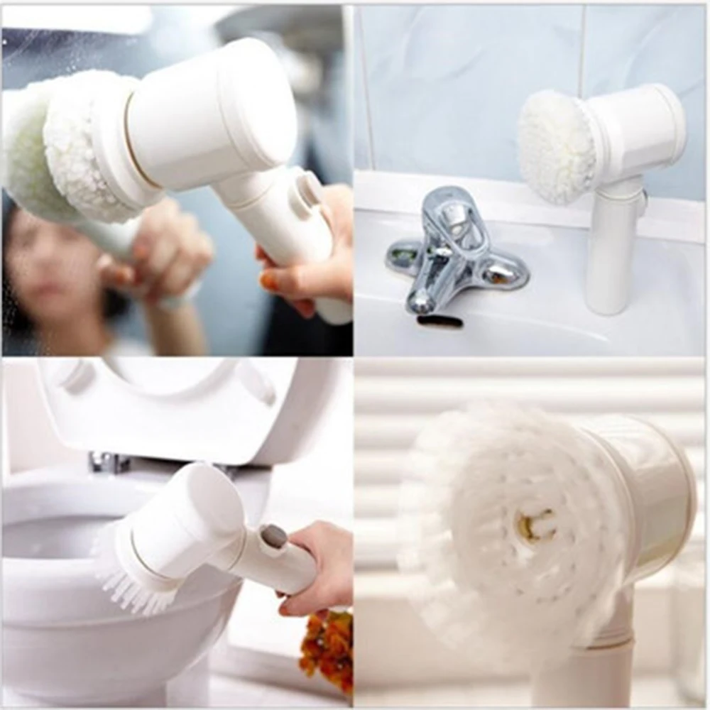 

5in1 Handheld Electric Cleaning Brush for Bathroom Toile and Tub Brush Rags Kitchen Washing Brush Home Cleaning Tools Dropship