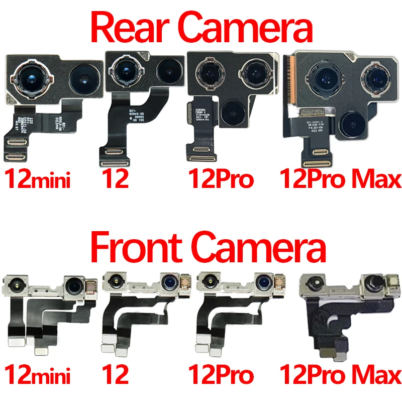 

Original Big Main Rear Camera Module Front Camera Flex Cable For iPhone 12 mini 12 Pro Max Back Camera Replacement Parts Small