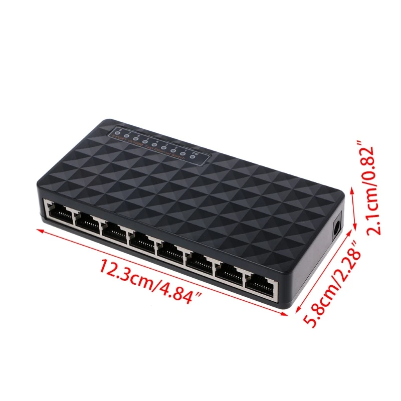 8-Port 10/100Mbps Ethernet Network Switch HUB Desktop Mini Fast LAN Switcher Adapter |