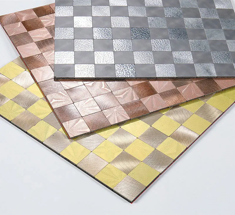 

11 PCS Self Adhesive Seamiless Silver Gray Metal Mosaic Stainless Steel Wall Tile Backsplash SMJ053