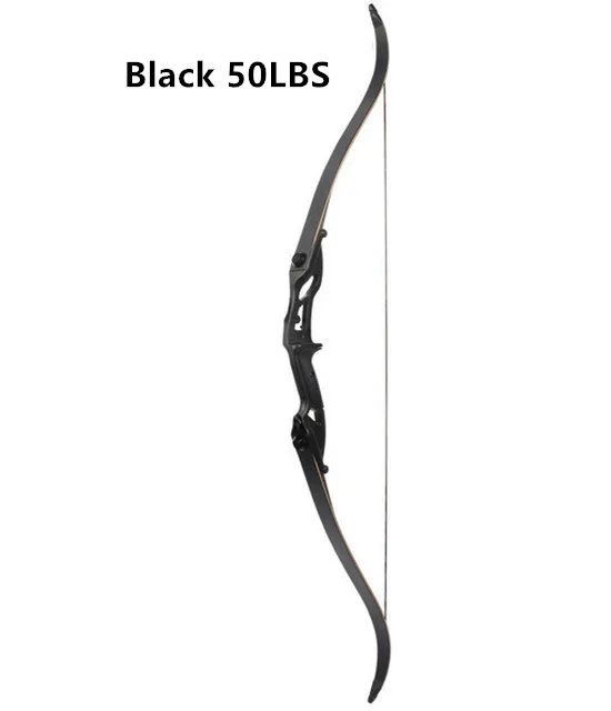 Black 50lbs 3 цвета 30-50 фунтов металлический стояк Рекурсивный лук 56 дюймов охотничий лук Скоба Высота традиционный длинный лук Охота - Цвет: Black 50lbs