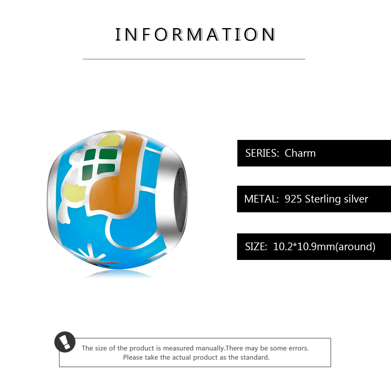 Шармы из серебра 925 пробы с синей эмалью подходят для браслетов пробы|Ювелирные