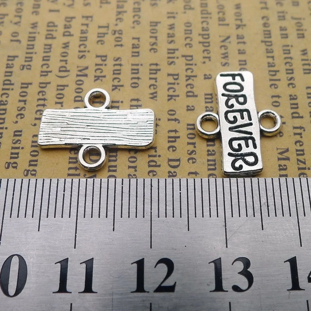 

200pcs Forever Charms 13mm x 17mm DIY Jewelry Making Pendant Antique Silver Color