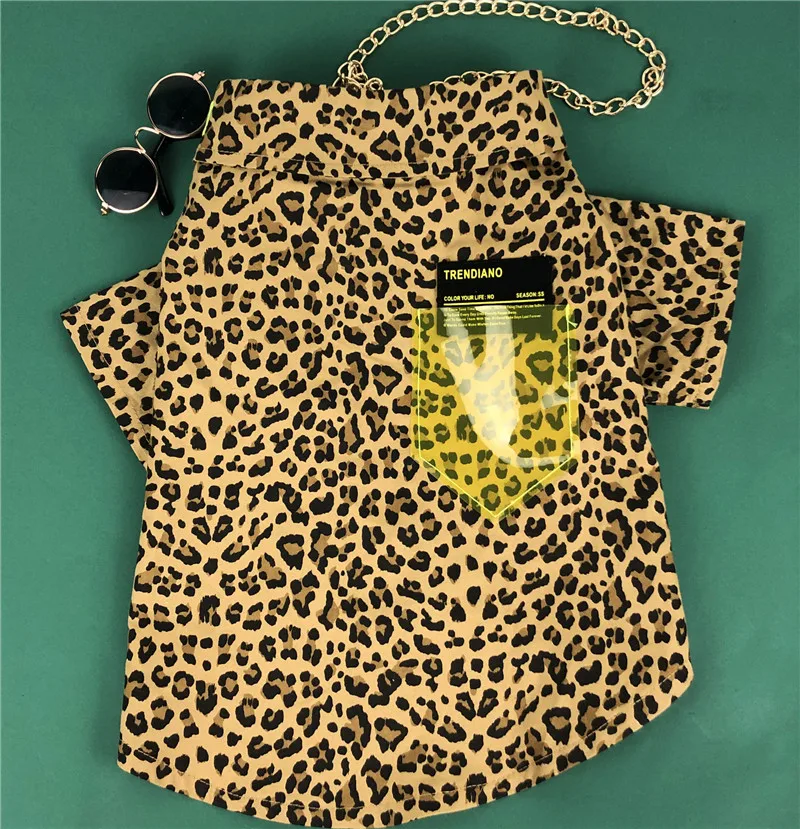 Крутая модная одежда для собак с леопардовым принтом Одежда маленьких чихуахуа