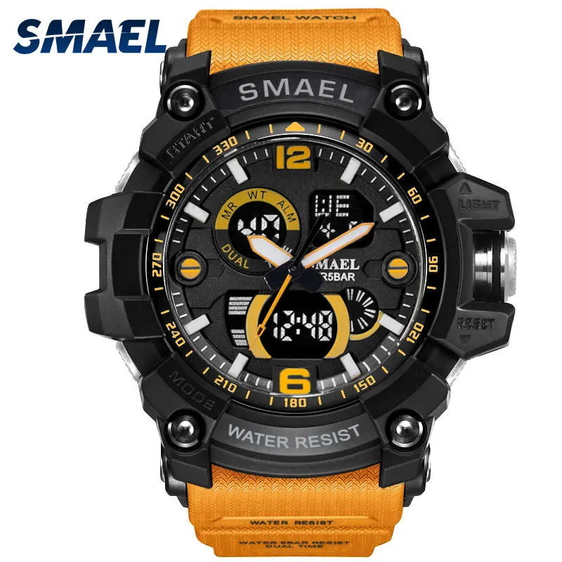 Sport Watches Waterproof 50M SMAEL Brand Luxury Watch Men Chronograph Watch Dual Display 1617C Military Watches Army Alarm Clock