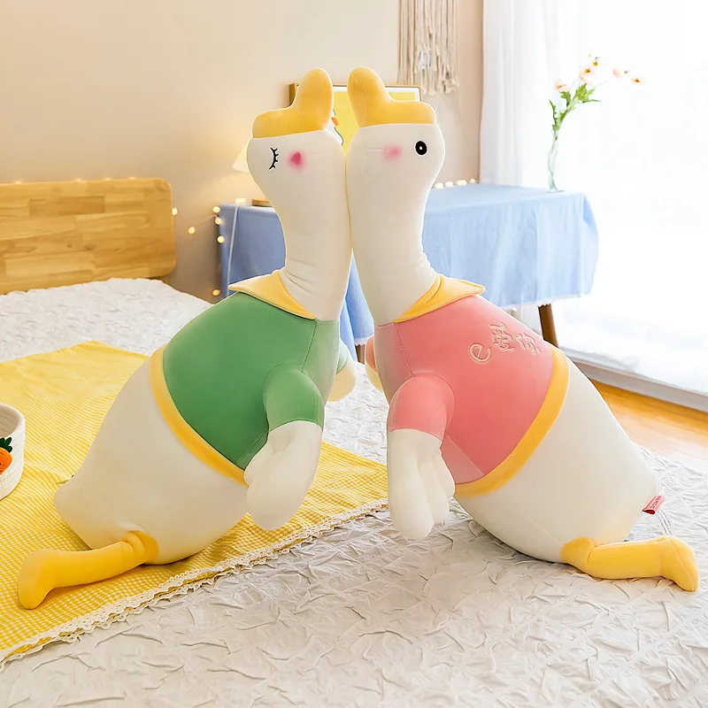 

Симпатичная пара Лежащая большая белая гусиная Подушка для сна детские забавные милые куклы в стиле Instagram плюшевая игрушка высокое качеств...