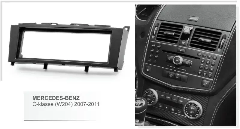 Одна Din Автомобильная панель Facia для Mercedes Benz C klasse W204 2007-2011 DVD установочный набор
