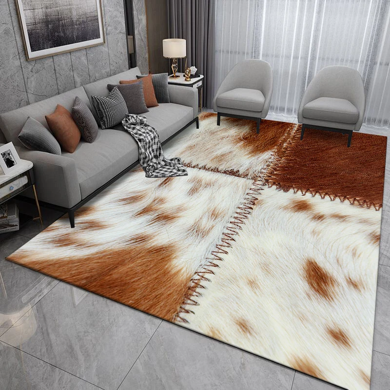 

Modern Luxury Animal Fur Pattern Carpet Living Room Kitchen Runner Floor Mat Bedroom Area Rug Nordic Style Bedside Rug Tapis