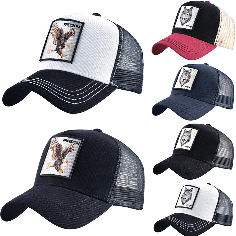  Модная одежда Принт с животными Вышивка бейсболки для мужчин и женщин Кепка в