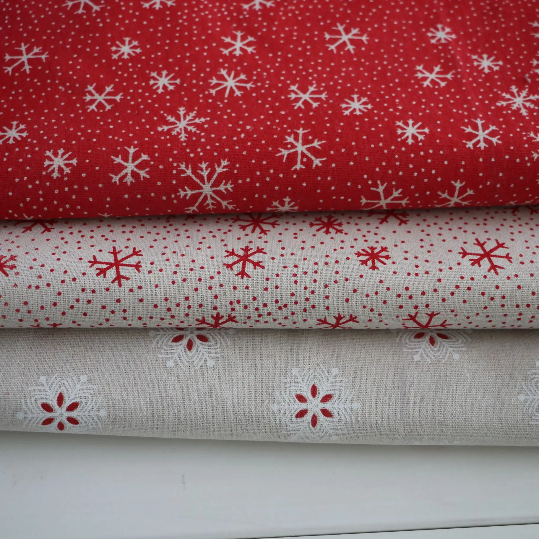 Рождественская ткань из хлопка и льна с цветочным принтом грубое белье диван