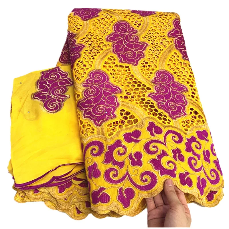 

100% cotton swiss voile lace in switzerland dubai fabric yellow lace fabrics african lace tissu with scarf 7yards