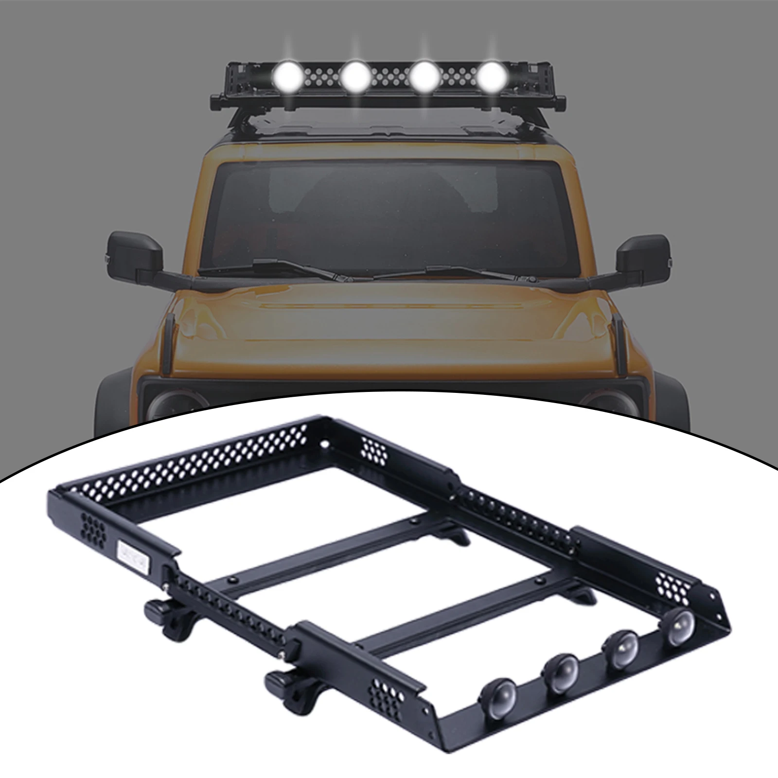 

RC Car Upgrade Accessory Metal Roof Luggage Rack Accessories for 1/10 RC Crawler Upgrades Parts