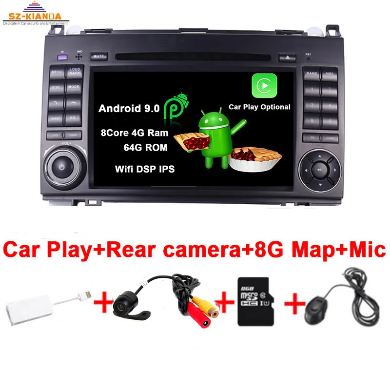 Автомобиль играть android 9 0 автомобильный Радио gps для Mercedes benz B200 W169 A160 Viano Vito wifi 3g