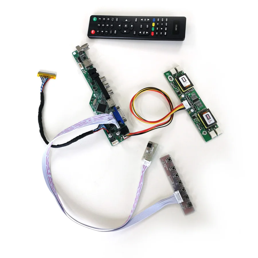 Для MT190EN02 V.1 V.3 LVDS 4CCFL 30Pin ЖК панель мониторная клавиатура + пульт инвертор VGA USB AV T.V56