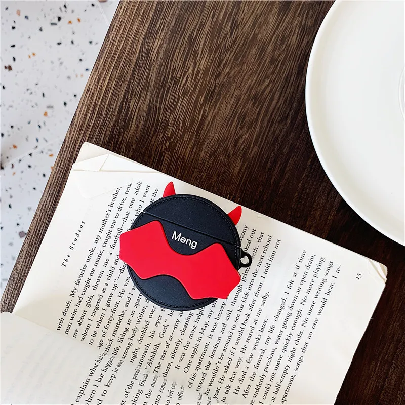 

3D Cartoon Devil Soft Silicone Earpods Case For Apple Airpods 1/2 Case Bluetooth Wireless Earphone Love Heart Case With Keychain