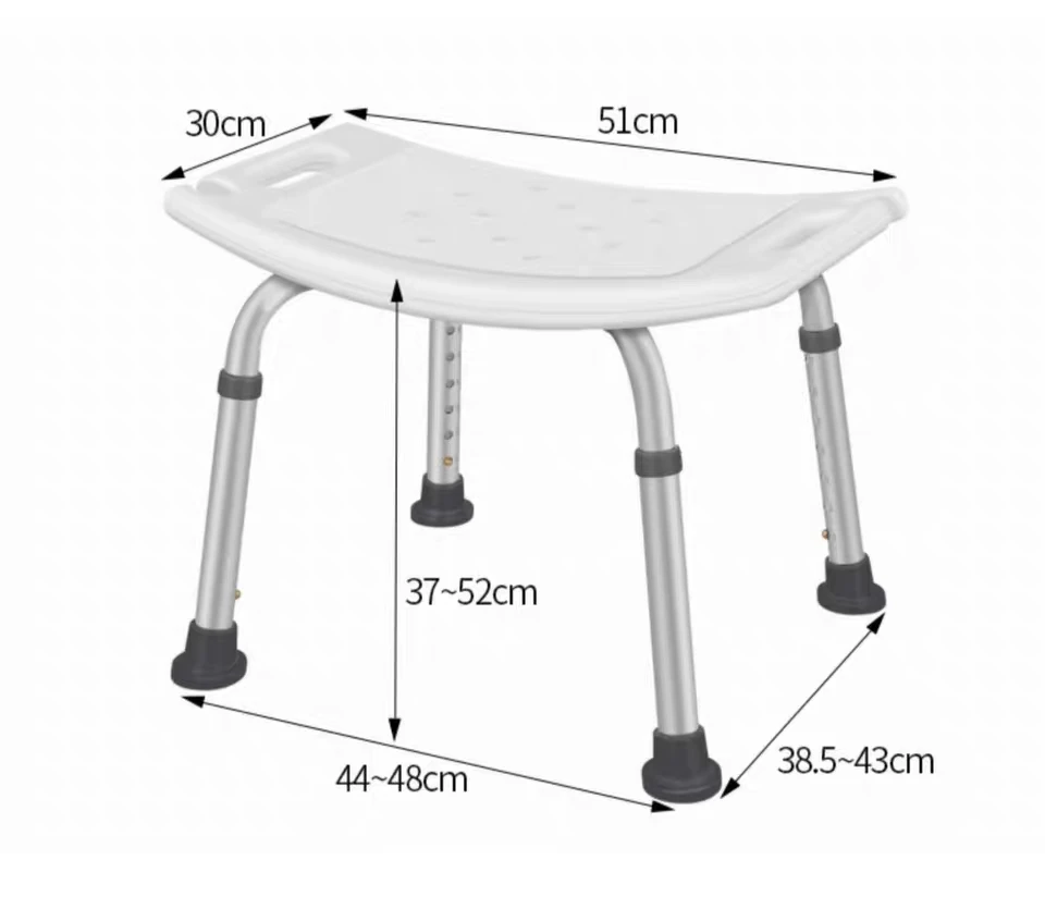 Aid Seat Bathroom and shower chair Without Back Chair Height Adjustable Non Slip Toilet Disabled Home Adult Elderly Kids | Мебель