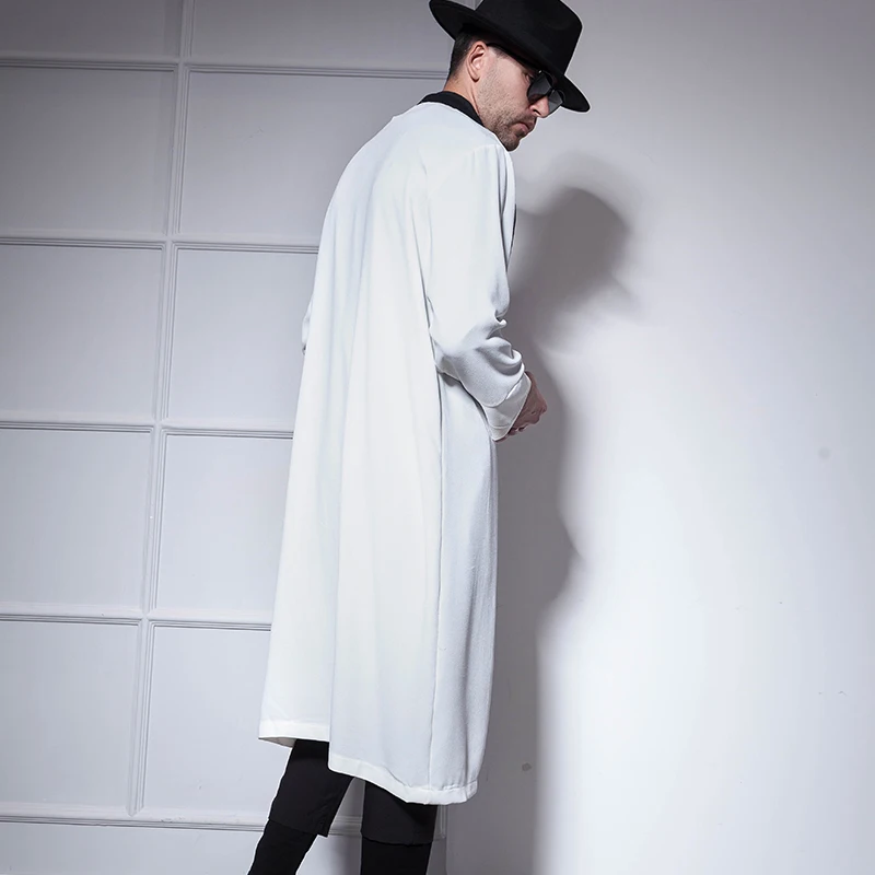 

Windbreaker Men's Mid-length European and American Style Spring and Autumn Thin Section Personality Hip-hop Dark Thin Coat Wild