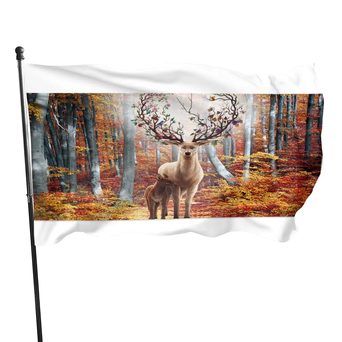 

Christmas and deer families decorate flags 90x150cm