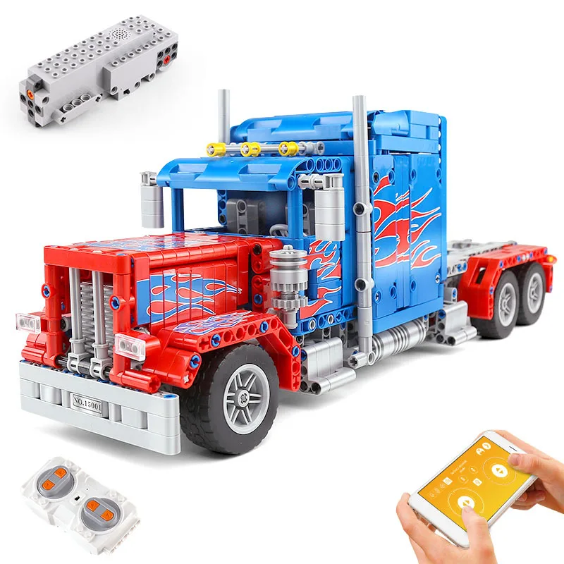 

15001 839PCS Street View Technology Model Car Boy Building Blocks Truck DIY Remote Control Car Puzzle Bricks Children's Educatio