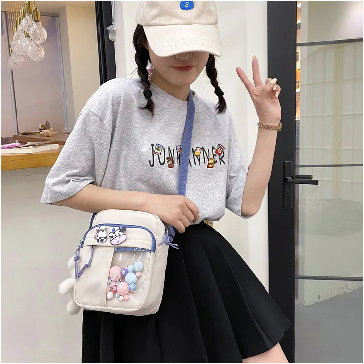 

Корейская версия ins прозрачный Красивая парусиновая сумка новые летние японские девушка сумка Harajuku Студенческая сумка