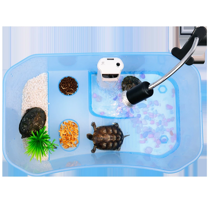 

Aquarium Transparent Turtle Breeding Box Reptile Amphibians Perched House Drying Platform Tortoise Water Tank Portable Plastic