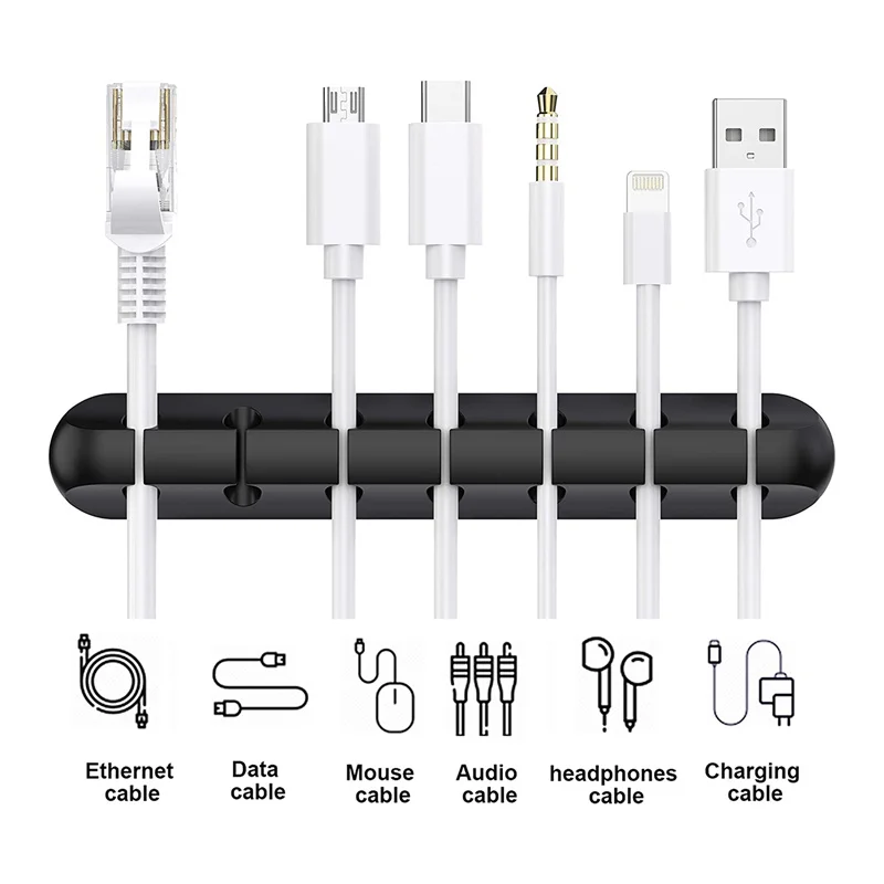 

Самоклеящаяся кабельная система, органайзер для шнура большой емкости с 7 отделениями для дома и офиса