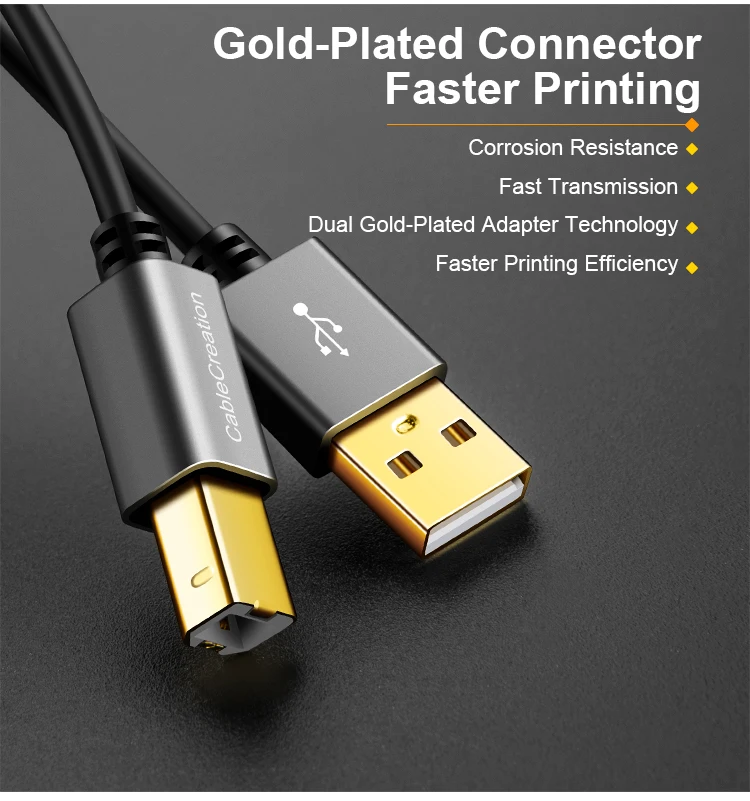 Кабель USB 2 0 A (штекер)/B (штекер) для принтера HP Cannon Brother Epson Dell Xerox и т. д. | Электроника