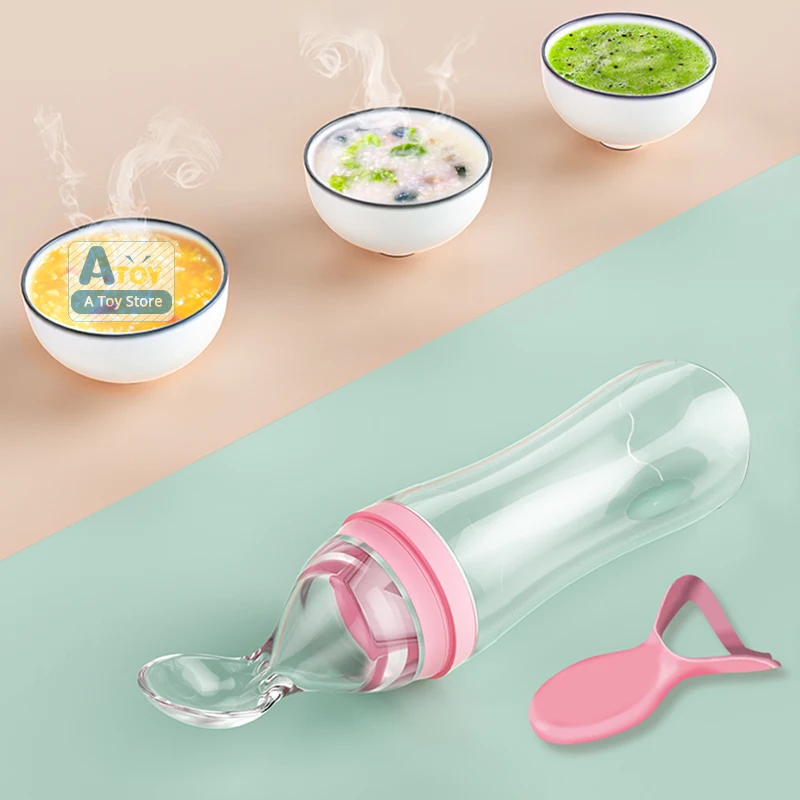 Безопасная бутылочка для кормления новорожденных силиконовая выжимная ложка